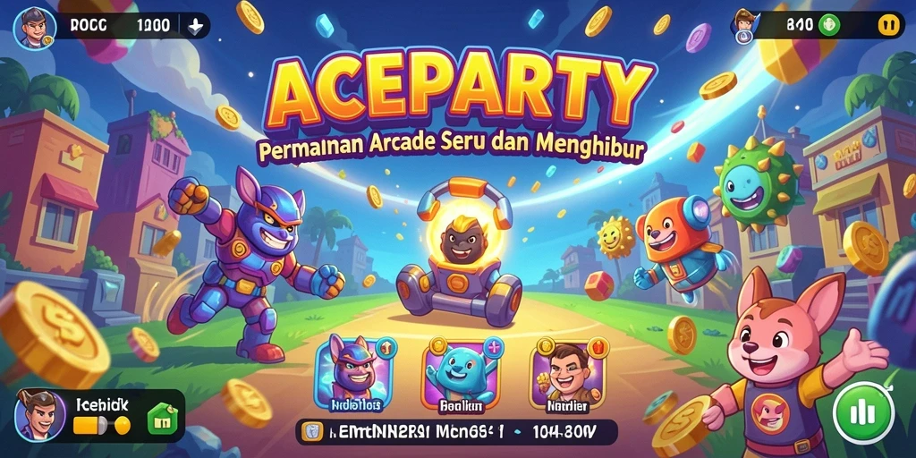 Gameplay seru ACEPARTY menampilkan tantangan arcade yang mendebarkan.