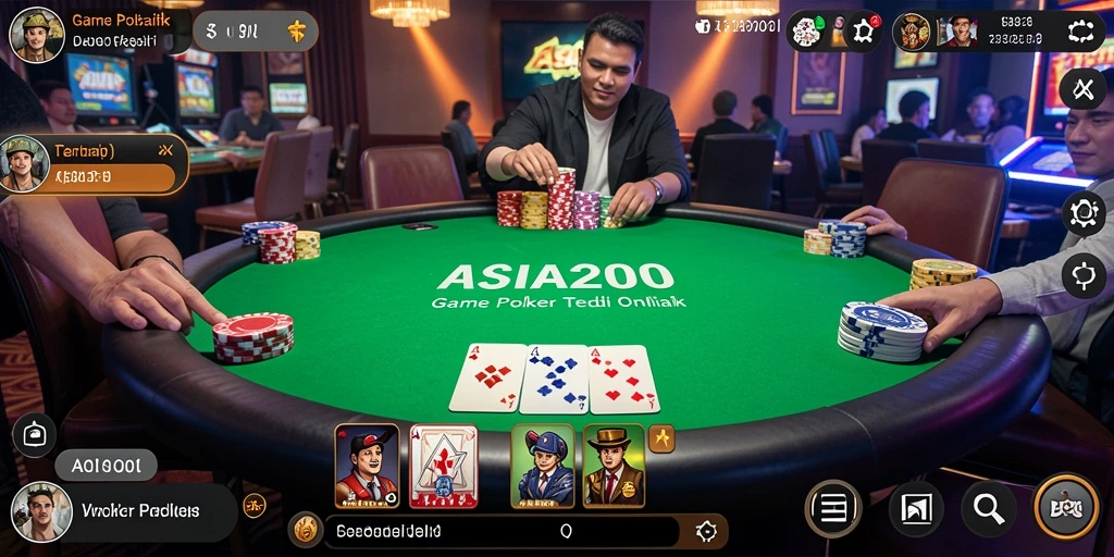 Tampilan permainan poker yang seru dan interaktif di ASIA200.