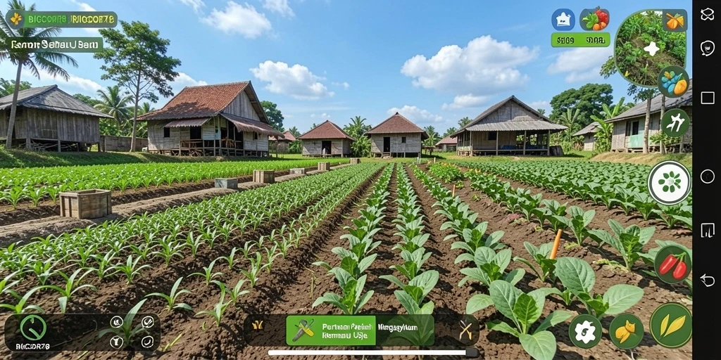 Gameplay BIGCOR78 menampilkan aktivitas pertanian yang interaktif dan menarik.