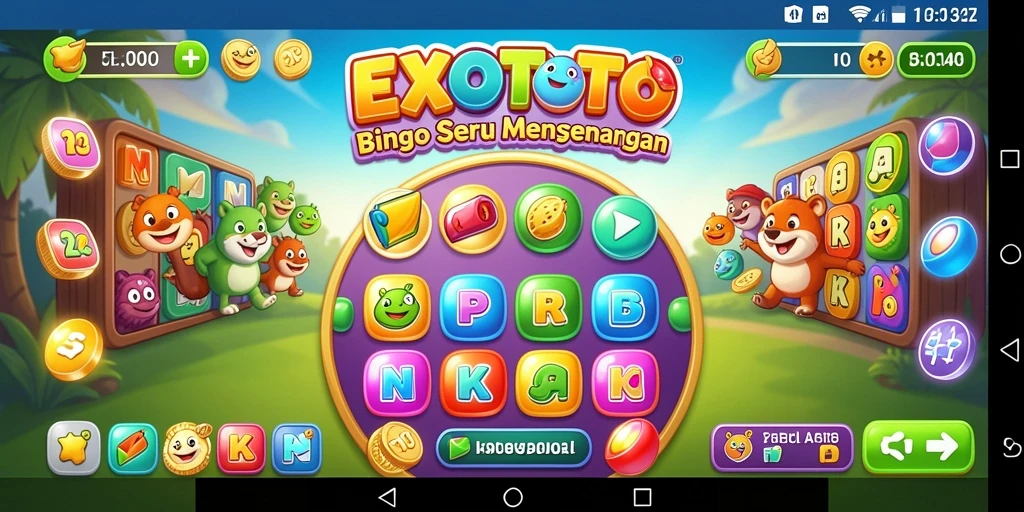 Screenshot utama EXOTOTO menunjukkan keseruan bermain Bingo yang interaktif.