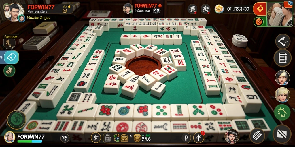 Tampilan menarik dari gameplay Mahjong FORWIN77.