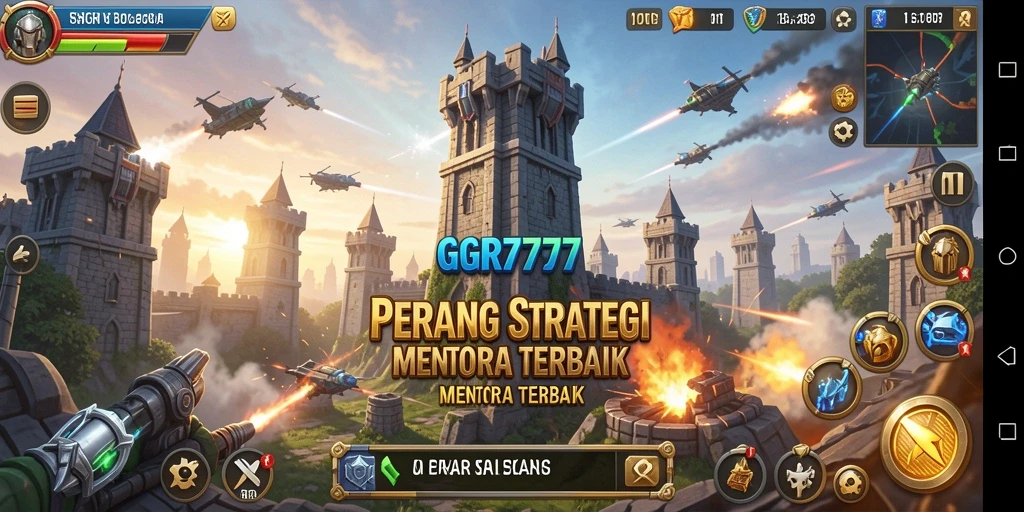 Tampilan gameplay memukau dari GGR7777 dengan strategi menara yang mendebarkan.