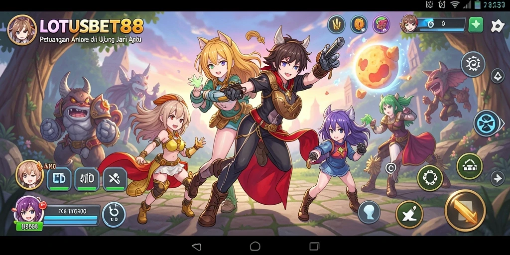 Tampilan menarik dari gameplay LOTUSBET88 dengan karakter Anime yang memikat.