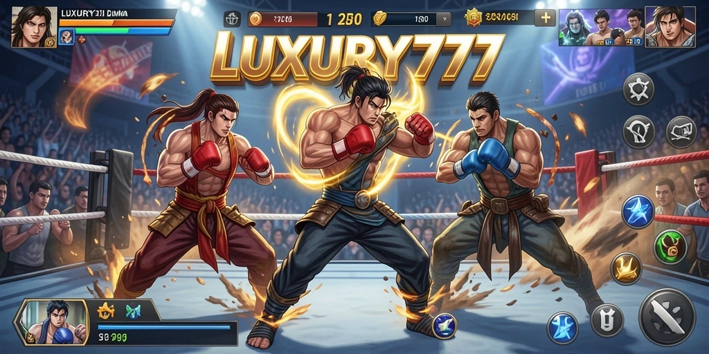 Tangkapan layar LUXURY777 menampilkan aksi pertarungan yang intens dan mendebarkan.