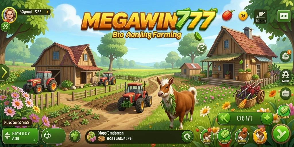 Menampilkan gameplay seru di ladang dalam MEGAWIN777.