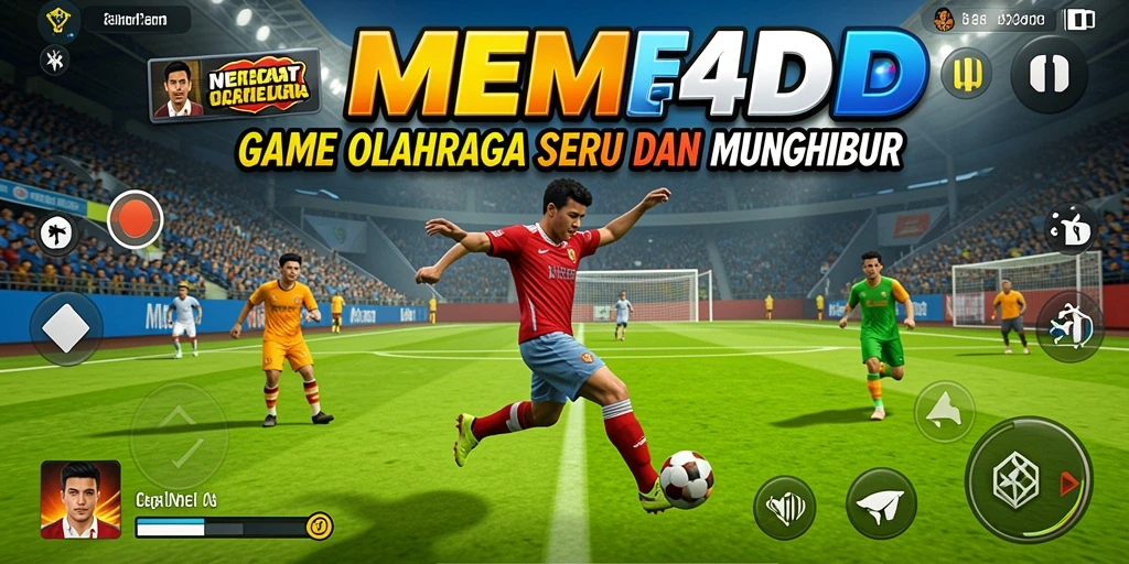 Screenshot gameplay MEME4D menunjukkan aksi seru dalam pertandingan olahraga.