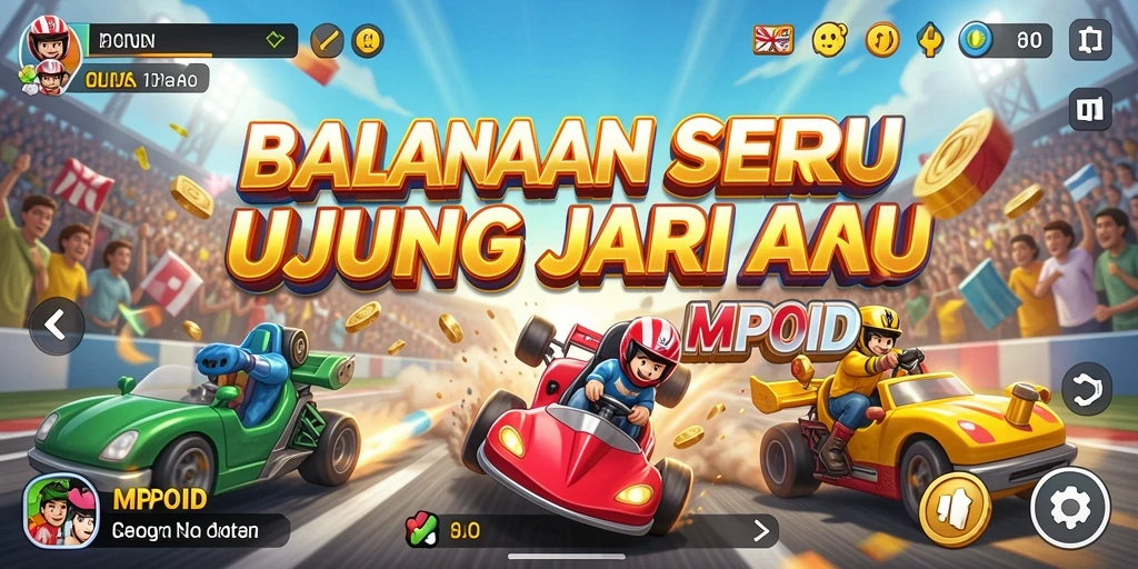 Tangkapan layar gameplay <strong>MPOID</strong> menampilkan aksi balapan yang mendebarkan.