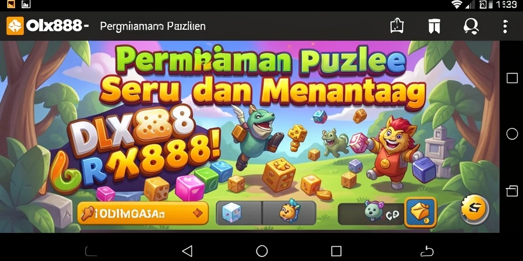 Screenshot OLX888 menampilkan gameplay penuh warna dan tantangan Puzzle.