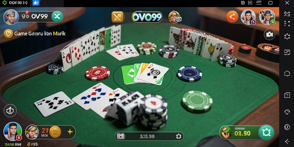 Tampilan gameplay seru dan menegangkan OVO99 dalam memainkan Gaple.