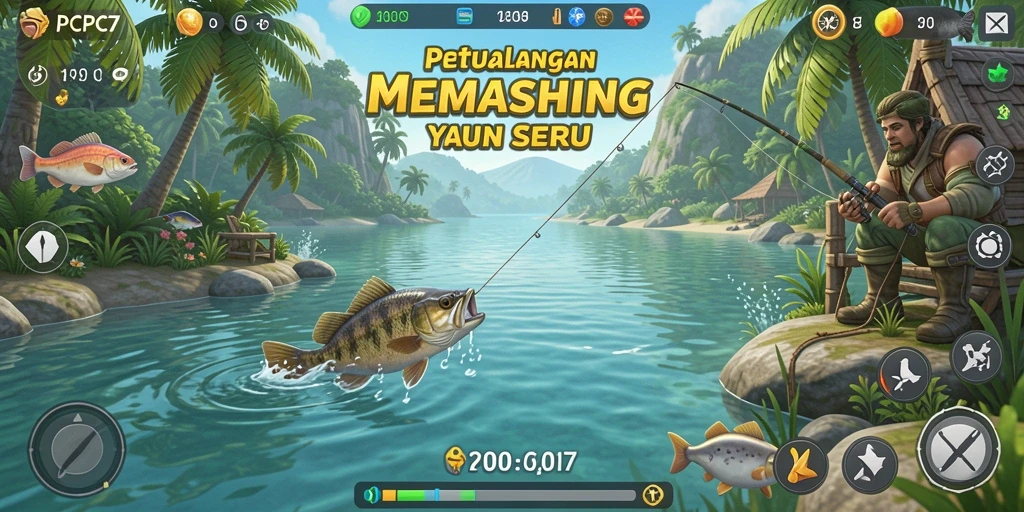 Gameplay seru memancing ikan dengan berbagai tantangan.