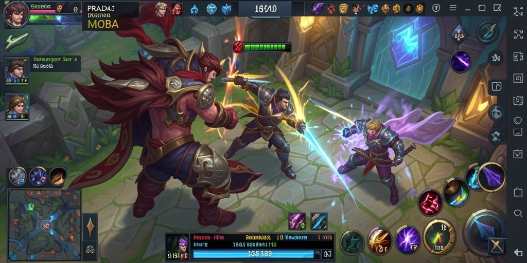 Tangkapan layar gameplay PRADA188 menunjukkan aksi seru dalam MOBA.