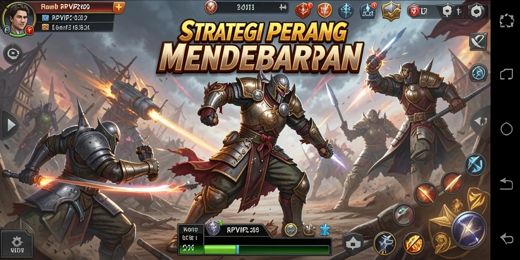 Tangkapan layar menampilkan aksi pertempuran strategi yang seru.