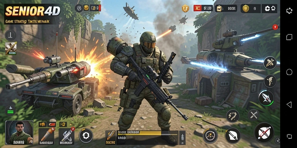 Tampilan gameplay <strong>SENIOR4D</strong> dengan strategi yang menegangkan dan visual yang menarik.